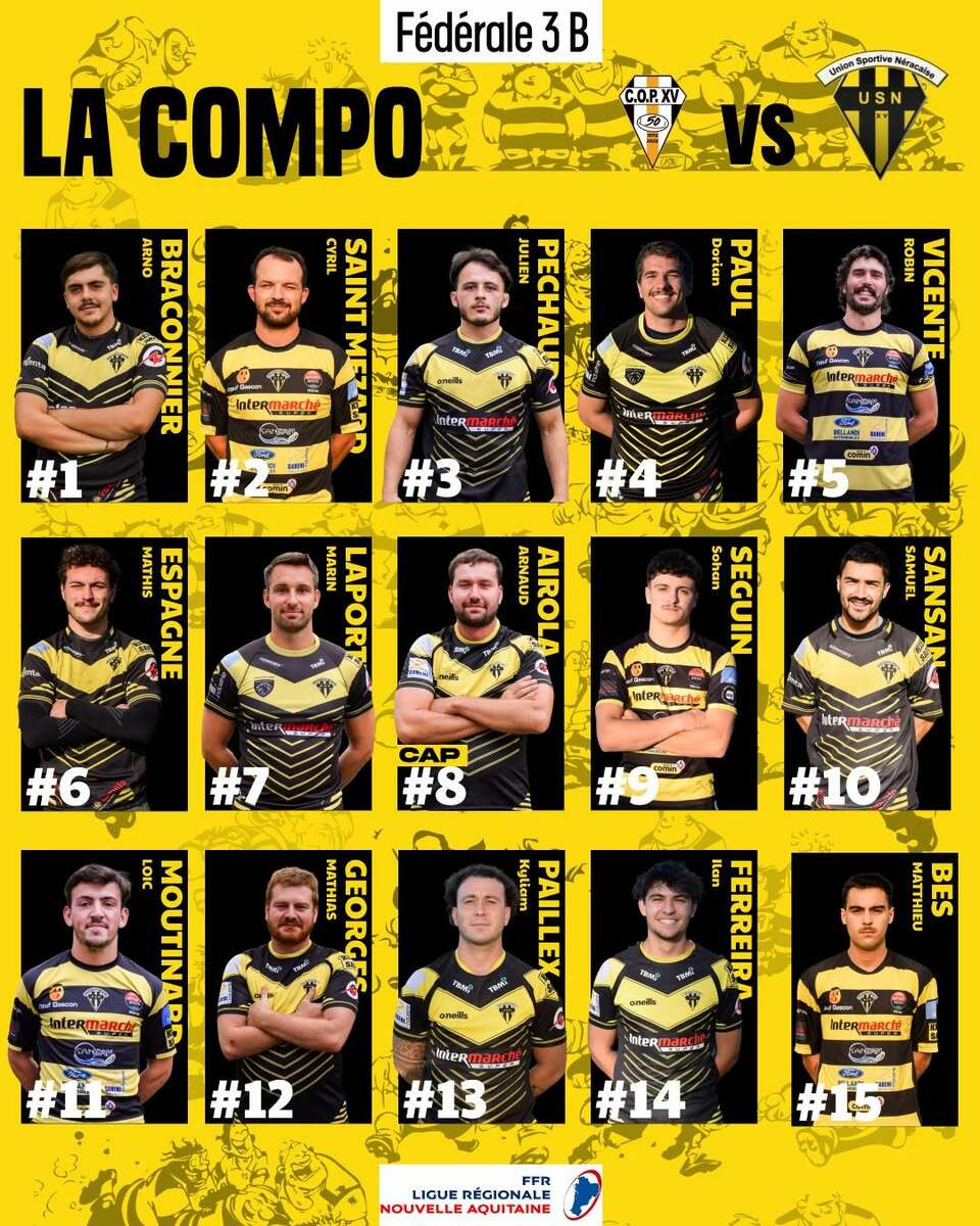 COMPOSITIONS DE L'EQUIPE SENIORS M2