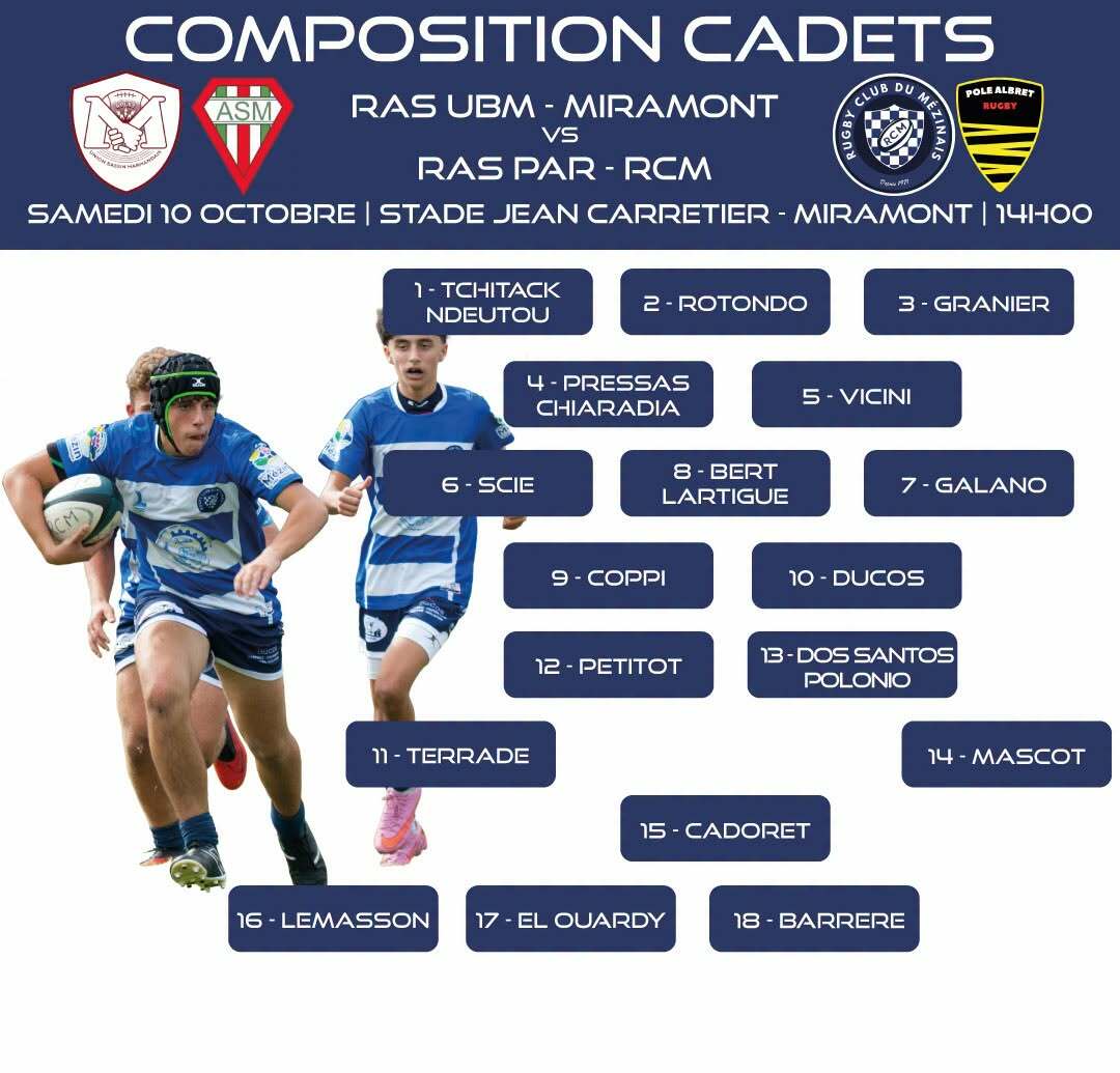 COMPOSITION EQUIPE CADETS