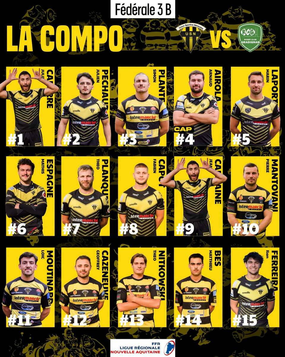 COMPOSITIONS DE L'EQUIPE SENIORS M2