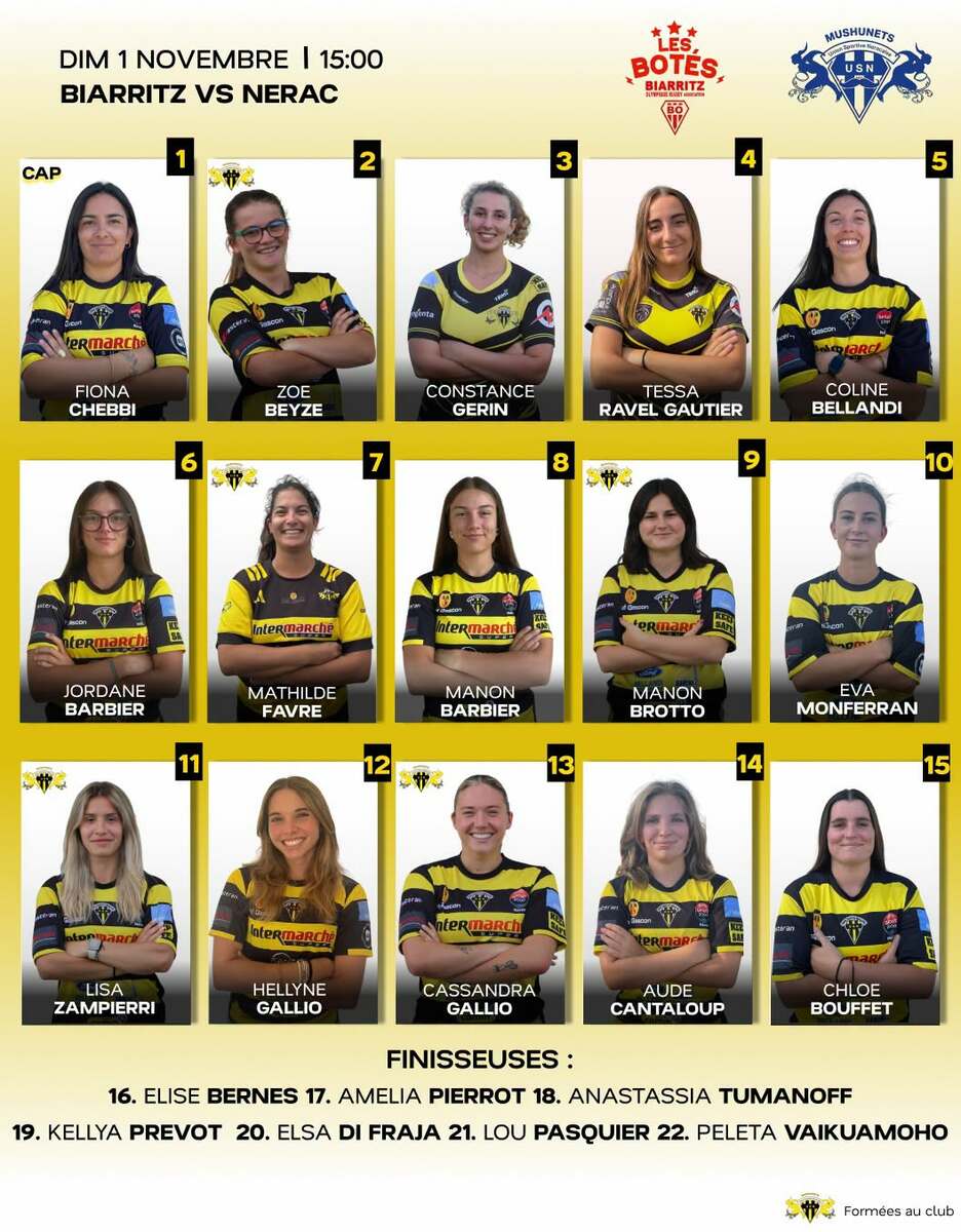 COMPOSITION EQUIPE SENIOR FEMININE