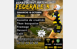 REPAS AVANT MATCH - USN vs RC GRADIGNAN