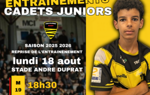 ENTRAINEMENTS DES CADETS JUNIORS
