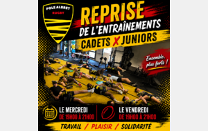 ENTRAINEMENTS DES CADETS JUNIORS