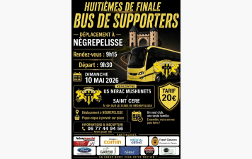 BUS DE SUPPORTERS POUR ST PALAIS