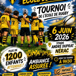 6 JUIN TOURNOI DE L' ECOLE DE RUGBY