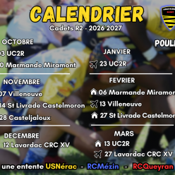 CALENDRIER DES CADETS R2